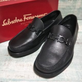 サルヴァトーレフェラガモ(Salvatore Ferragamo)の美品  Ferragamo  フルレザー  ガンチーニ  オールブラック(ドレス/ビジネス)