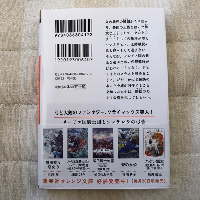 リーリエ国騎士団とシンデレラの弓音　見える神の代理人 エンタメ/ホビーの本(文学/小説)の商品写真