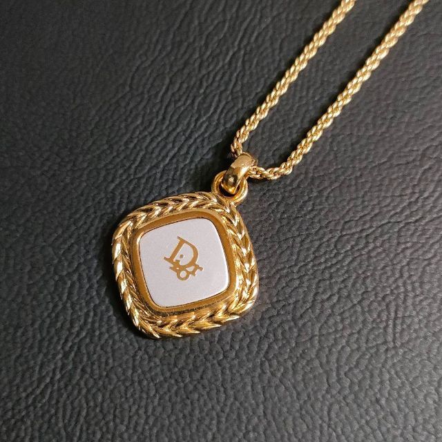 極美品 Dior ネックレス CDロゴ スクエア ゴールド 43cm www