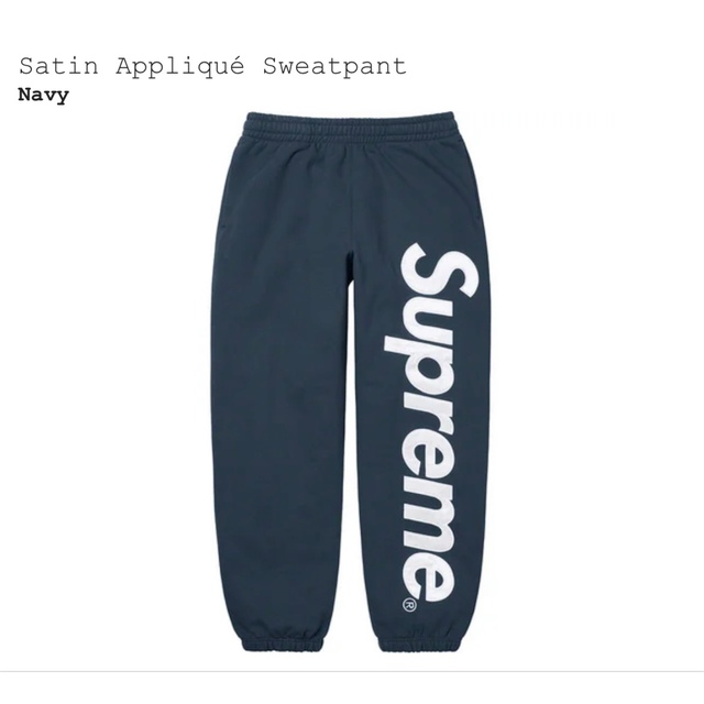 supreme Satin Applique Sweatpant NavyNavyネイビー紺SIZE