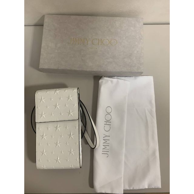 ☆極美品☆ JIMMY CHOO ジミーチュウ フォンケース 白 スマホ/家電/カメラのスマホアクセサリー(その他)の商品写真