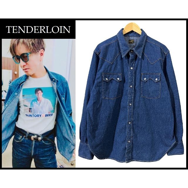 TENDERLOIN - XL 希少美品 本店限定 テンダーロイン インディゴ デニム ウエスタン シャツ