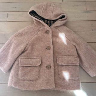 ザラキッズ(ZARA KIDS)の新品未使用　ZARA コート アウター　ピンク　80 12M 9M 女の子(ジャケット/コート)