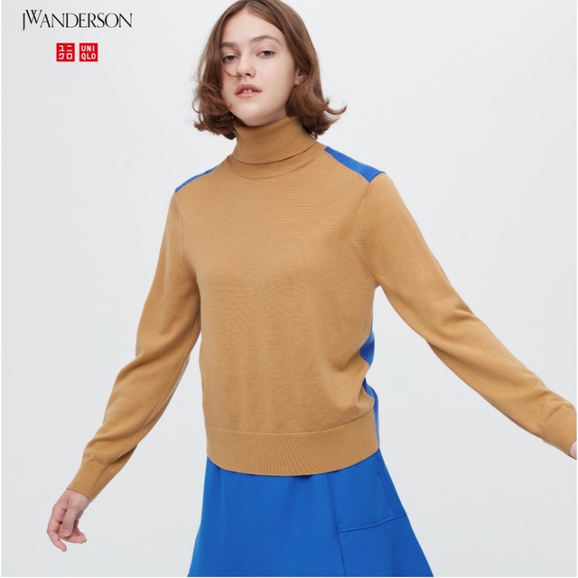 JW ANDERSON エクストラファインメリノウールタートル　ブルー　ベージュ