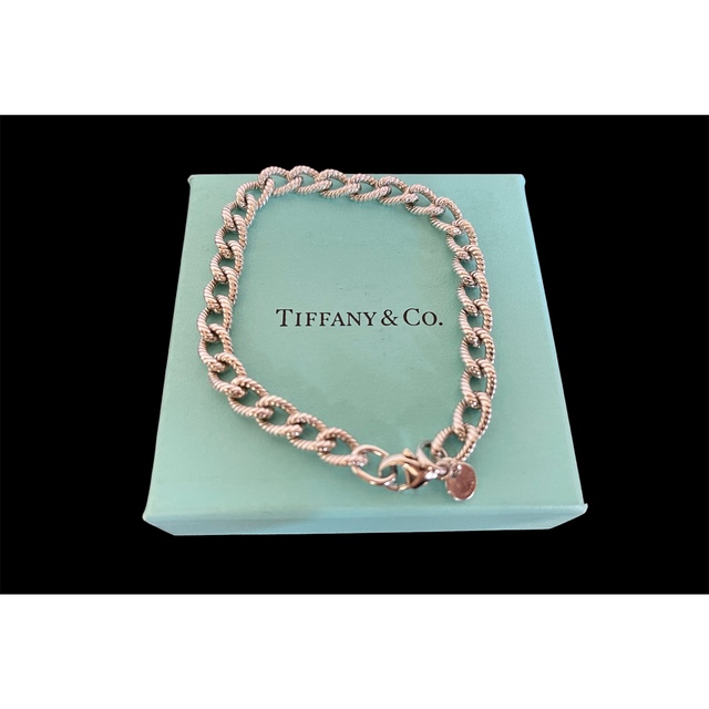 (超レア) 冬もTiffanyブラックコーデにツイストロープチェーンブレスレット