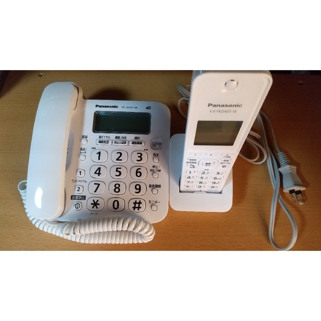 Panasonic コードレス電話機 子機1台付/ホワイト VE-GD27DL-