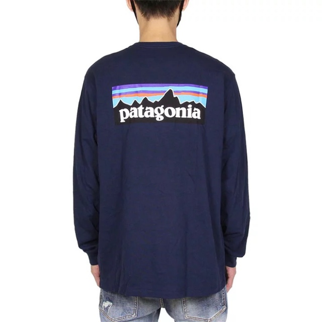 patagonia ロンT LONG-SLEEVED P-6 ネイビー XXLTシャツ/カットソー(七分/長袖)