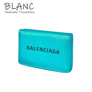 バレンシアガバッグ(BALENCIAGA BAG)のバレンシアガ エブリデイ ミニウォレット レザー メタリックブルー 551921(財布)