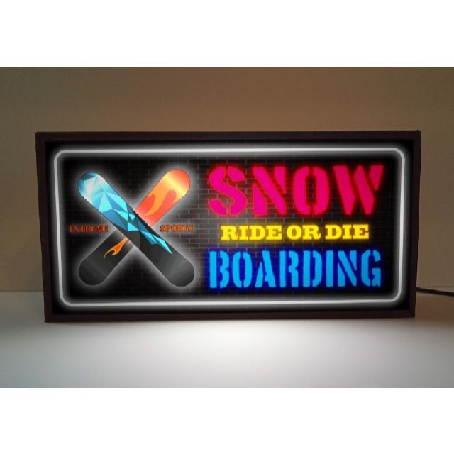 スノーボード スポーツ カフェ BAR ガレージ 看板 置物 雑貨 ライトBOX スポーツ/アウトドアのスノーボード(その他)の商品写真