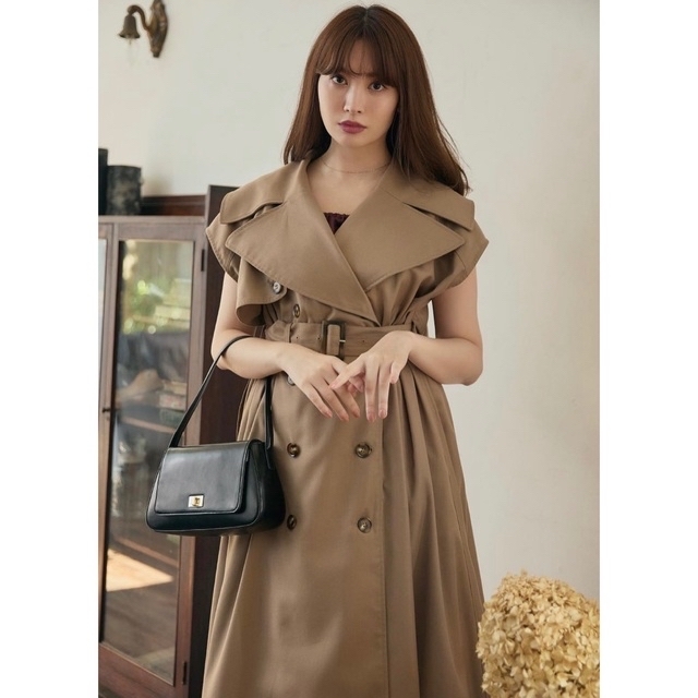 Herlipto Sleeveless Twill Trench Dress