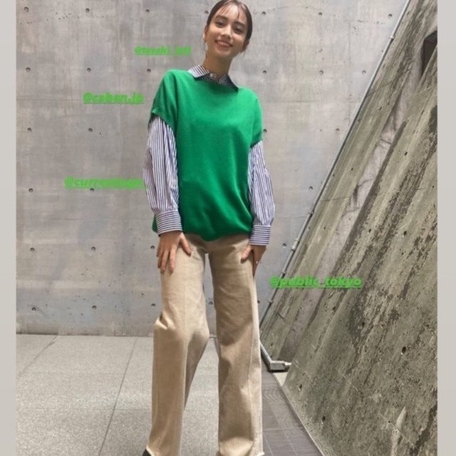 大人気新品 CABaN グリーンニットベストM sleepyhollowevents.com