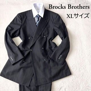 ブルックスブラザース(Brooks Brothers)の【極美品✨】ブルックスブラザーズ ダブル ウール ネイビー ストライプ XL(セットアップ)