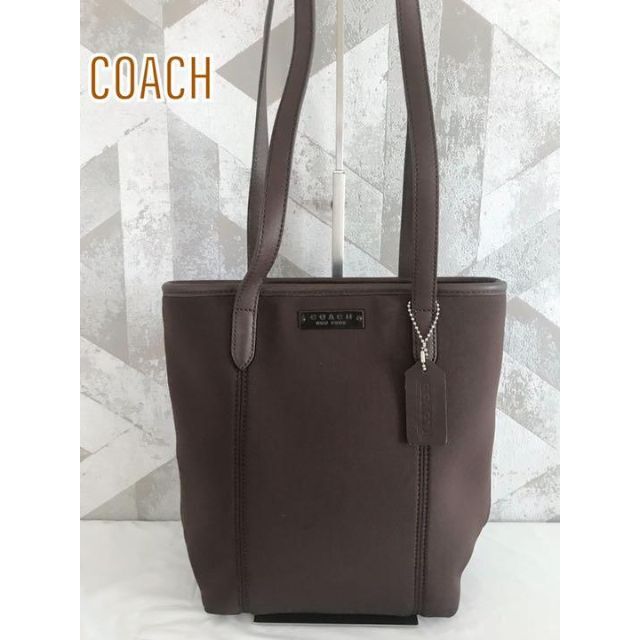 【美品】COACH コーチ 6201 ポリウレタン トートバッグ  ブラウン 茶