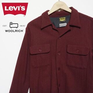 リーバイス(Levi's)のリーバイス ウールリッチ ウールシャツ オープンカラーシャツ ボルドー 開襟 M(シャツ)