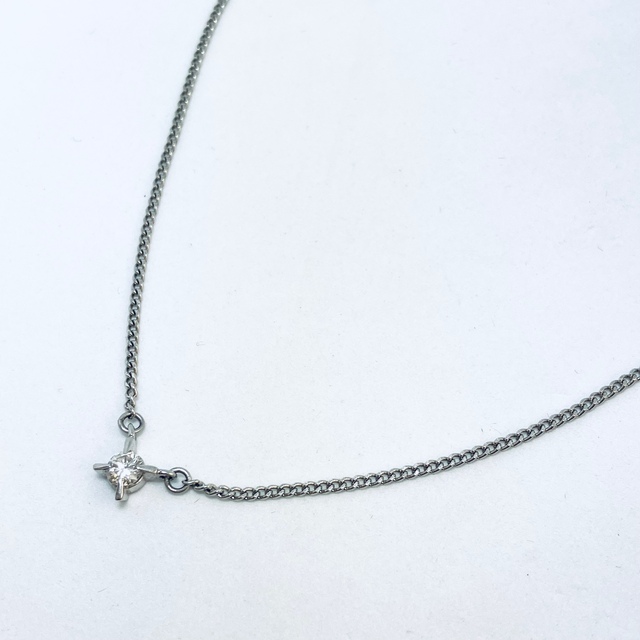 pt850 ダイヤモンド プチネックレス 40cm 0.13ct ネックレス pt850 ダイヤモンド プチネックレス 40cm 0.13ct ネックレス