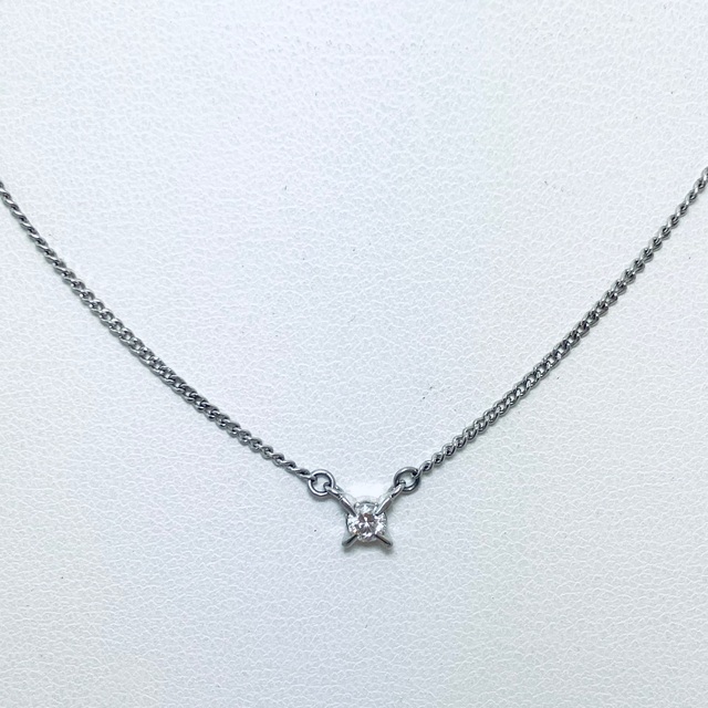 pt850 ダイヤモンド プチネックレス　40cm 0.13ct ネックレス レディースのアクセサリー(ネックレス)の商品写真