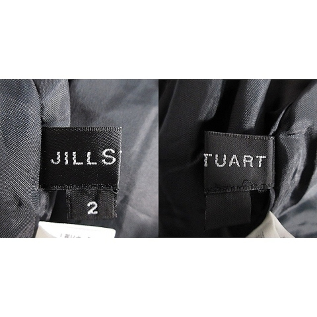 JILLSTUART(ジルスチュアート)のジルスチュアート スカート フレア ひざ丈 ティアード ボーダー 2 茶 黒 レディースのスカート(ひざ丈スカート)の商品写真
