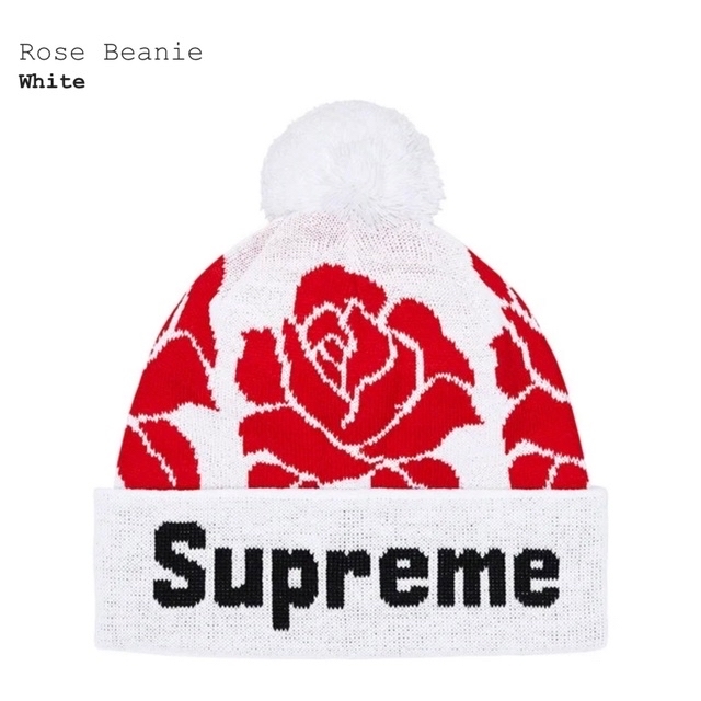 Supreme(シュプリーム)のシュプリーム　Rose Beanie　白 メンズの帽子(ニット帽/ビーニー)の商品写真