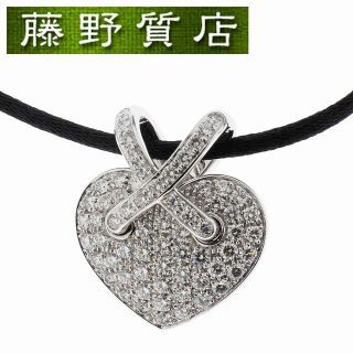 ショーメ(CHAUMET)の(新品仕上げ済）ショーメ CHAUMET リアン ドゥ ショーメ ハート ダイヤ ネックレス ラージ ペンダント K18 WG × パヴェダイヤ 9086(ネックレス)