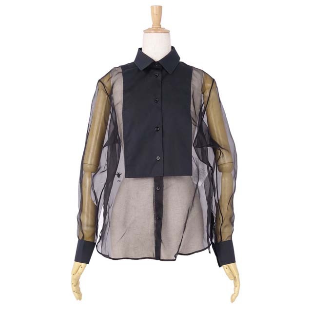 極美品 クリスチャンディオール Christian Dior シャツ ブラウス 2022SS シルク シフォン ビー 刺繍 シースルー トップス レディース F36 GB8 I40 D34 USA4(S相当) ブラック | フリマアプリ ラクマ 極美品 クリスチャンディオール Christian Dior シャツ ブラウス 2022SS シルク シフォン ビー 刺繍 シースルー トップス レディース F36 GB8 I40 D34 USA4(S相当) ブラック | フリマアプリ ラクマ