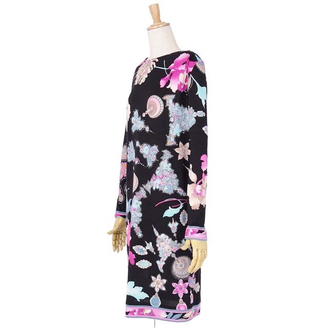 極美品 レオナール LEONARD FASHION ドレス ワンピース ウール ジャージー 花柄 総柄 レディース 長袖 38(M相当) マルチカラー 極美品 レオナール LEONARD FASHION ドレス ワンピース ウール ジャージー 花柄 総柄 レディース 長袖 38(M相当) マルチカラー