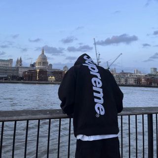 supreme Satin Appliqué Hooded Sweatshirt