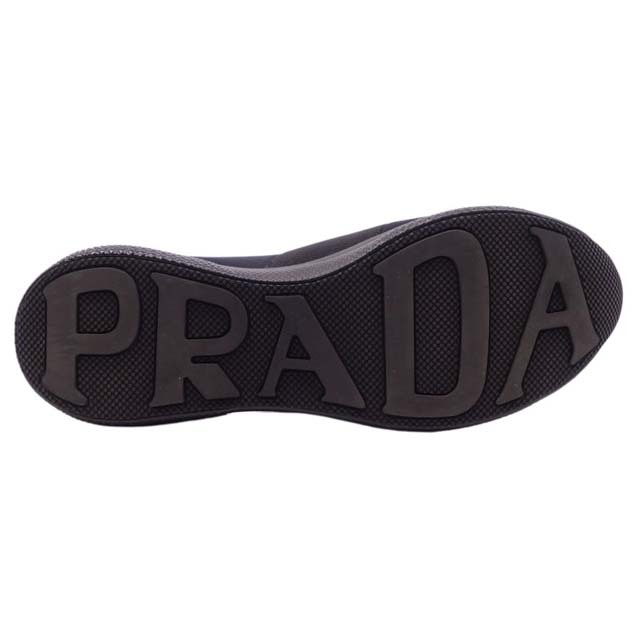 PRADA(プラダ)の美品 プラダ PRADA スニーカー キャンバス ロゴ ローカット シューズ 靴 レディース 38(25cm相当) ブラック レディースの靴/シューズ(スニーカー)の商品写真