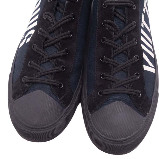 美品 ルイヴィトン LOUIS VUITTON スニーカー タトゥーライン ロゴ キャンバス シューズ 靴 メンズ イタリア製  12(30.5cm相当) ブラック