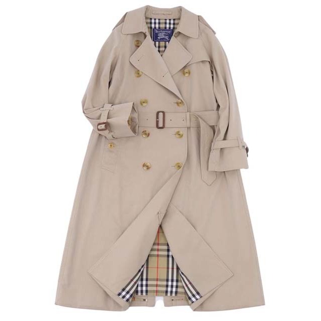 BURBERRY(バーバリー)の美品 Vintage バーバリー Burberrys コート 英国製 トレンチコート 裏チェック コットン100％ アウター レディース 6(S相当) ベージュ レディースのジャケット/アウター(トレンチコート)の商品写真