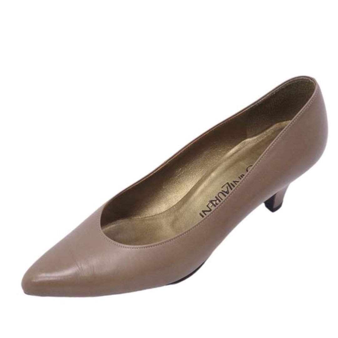 Saint Laurent(サンローラン)の美品 Vintage イヴサンローラン Yves Saint Laurent パンプス カーフレザー ヒール シューズ 靴 レディース 35 1/2(22.5cm相当) ブラウン レディースの靴/シューズ(ハイヒール/パンプス)の商品写真
