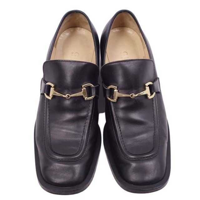 Gucci(グッチ)のVintage グッチ GUCCI ローファー ホースビット カーフレザー シューズ 靴 レディース イタリア製 5 1/2B(22.5cm相当) ブラック レディースの靴/シューズ(ローファー/革靴)の商品写真