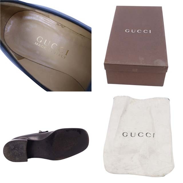 Gucci(グッチ)のVintage グッチ GUCCI ローファー ホースビット カーフレザー シューズ 靴 レディース イタリア製 5 1/2B(22.5cm相当) ブラック レディースの靴/シューズ(ローファー/革靴)の商品写真