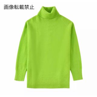 🍬10月新作🍭9637◆green グリーン タートルネック ニット セーター(ニット/セーター)