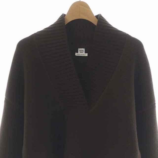 エルメス ショールカラーウールカシミヤクロップドニット セーター 長袖 エルメス ショールカラーウールカシミヤクロップドニット セーター 長袖