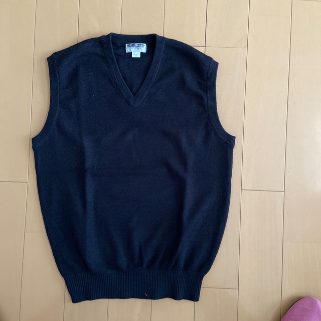 学生服ベスト　暖かウールＶネック　濃紺 キッズ/ベビー/マタニティのキッズ服男の子用(90cm~)(ニット)の商品写真