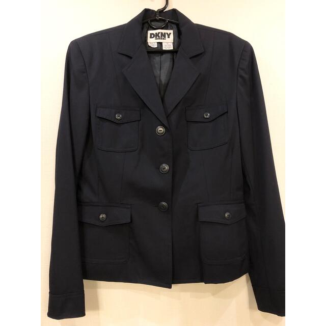 DKNY ウール綾織タックJK 新品未使用 size2 コンパクト