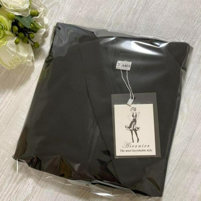 パンツドレス　パーティードレス　オールインワン　結婚式　黒　ブラック　XL レディースのフォーマル/ドレス(礼服/喪服)の商品写真