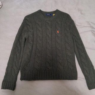 ポロラルフローレン(POLO RALPH LAUREN)のポロラルフローレン　カーキ　ケーブル編みニット　XS(ニット/セーター)