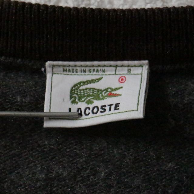 LACOSTE(ラコステ)の80s LACOSTE ラコステ 古着 ニット バイカラー グレー 黒 メンズ メンズのトップス(ニット/セーター)の商品写真