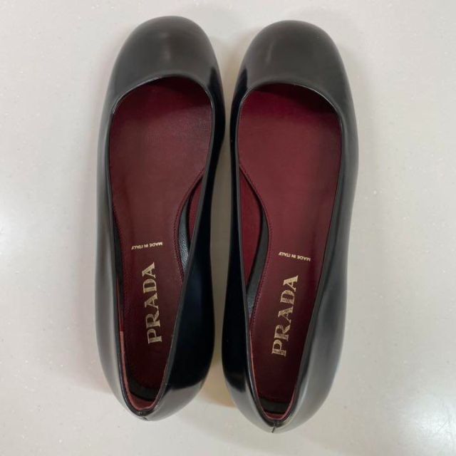 美品】PRADAプラダ靴 パンプスレザー黒ブラック35 22.0〜22.5 | www