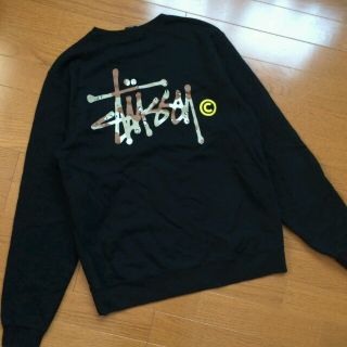 ステューシー(STUSSY)の美品 ステューシー 長袖トレーナー ブラック サイズM(スウェット)