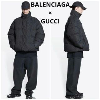 バレンシアガ(Balenciaga)の【激レア☆ポップアップ限定】BALENCIAGA×GUCCIダウンジャケット黒(ダウンジャケット)