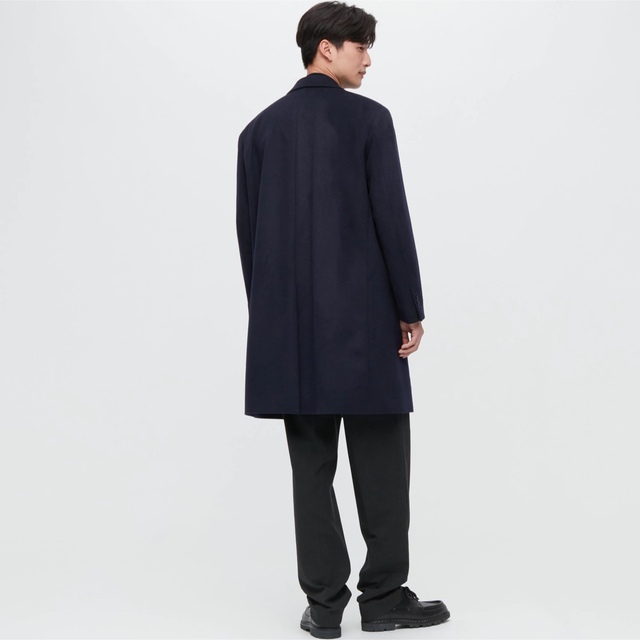 UNIQLO(ユニクロ)のUNIQLO 22AW ウールカシミアチェスターコート ブラック Lサイズ メンズのジャケット/アウター(チェスターコート)の商品写真