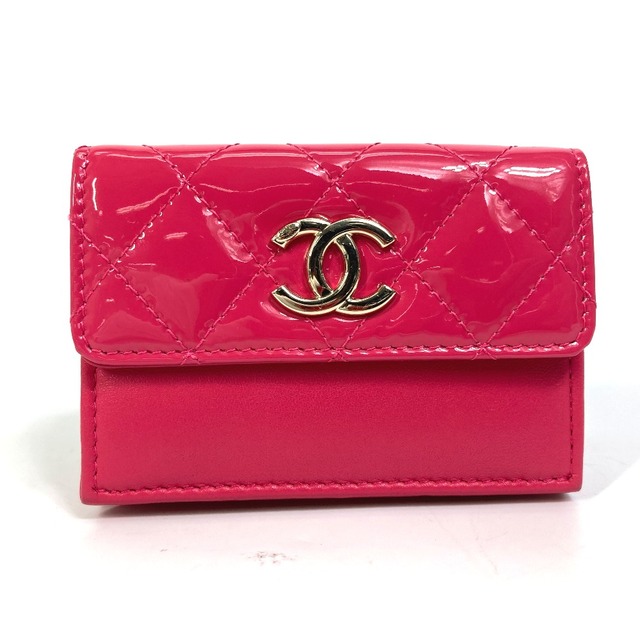 お気にいる】 シャネル - CHANEL CHANEL ピンク レザー 3つ折り財布