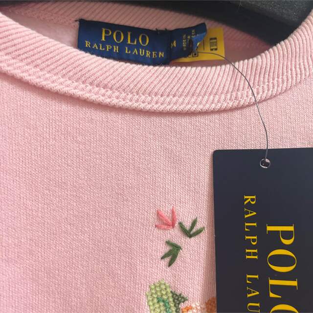 POLO RALPH LAUREN(ポロラルフローレン)の新品未使用 ポロラルフローレン 花柄 刺繍 ピンク スウェット フリース レディースのトップス(トレーナー/スウェット)の商品写真