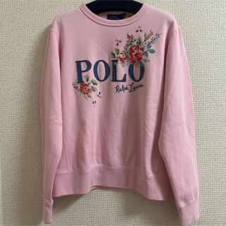 ポロラルフローレン(POLO RALPH LAUREN)の新品未使用 ポロラルフローレン 花柄 刺繍 ピンク スウェット フリース(トレーナー/スウェット)