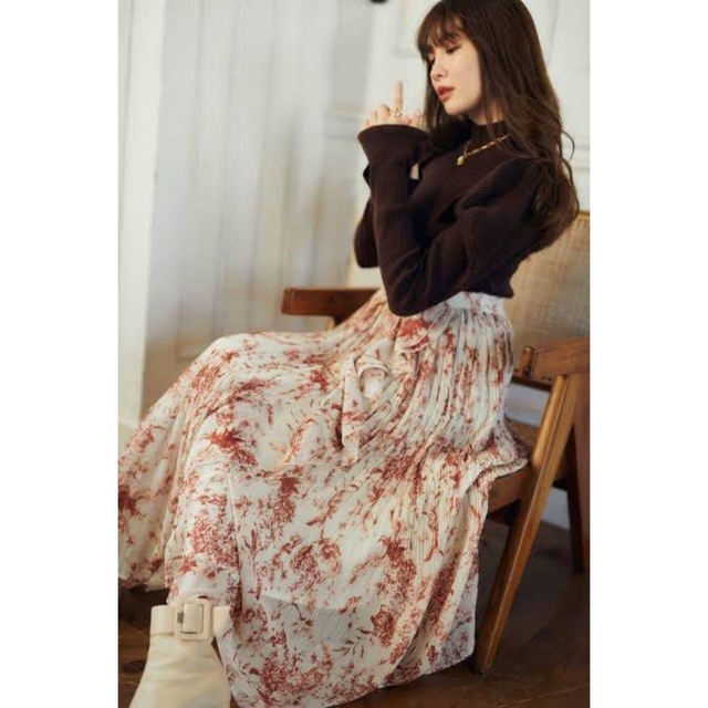 【Herlipto】Pleated Chiffon Long Skirt