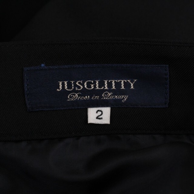 JUSGLITTY(ジャスグリッティー)のジャスグリッティー JUSGLITTY ワイドパンツ ジップフライ 2 M 黒 レディースのパンツ(その他)の商品写真