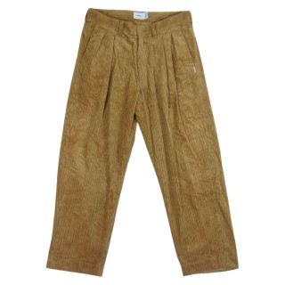 ダブルタップス(W)taps)のWTAPS ダブルタップス パンツ 21AW 212TQDT-PTM02 TUCK 02 TROUSERS COTTON CORDUROY タック トラウザー コーデュロイ パンツ ライトブラウン系 1【中古】(その他)