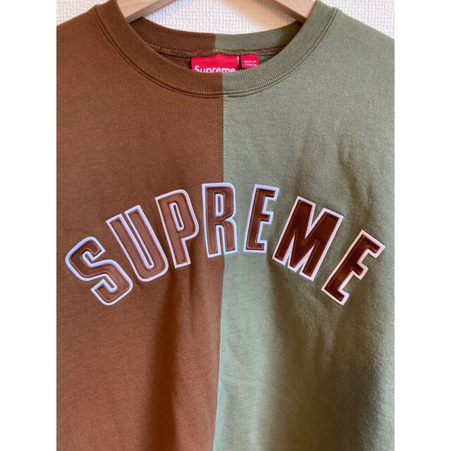 Supreme Split Crewneck Sweat Brown L